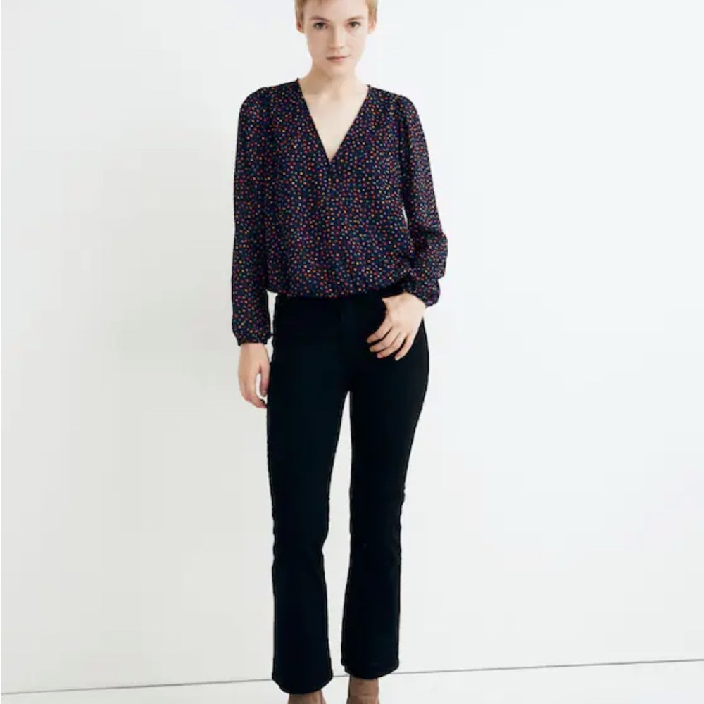 Madewell Lyric Wrap Top in Sugar Dot